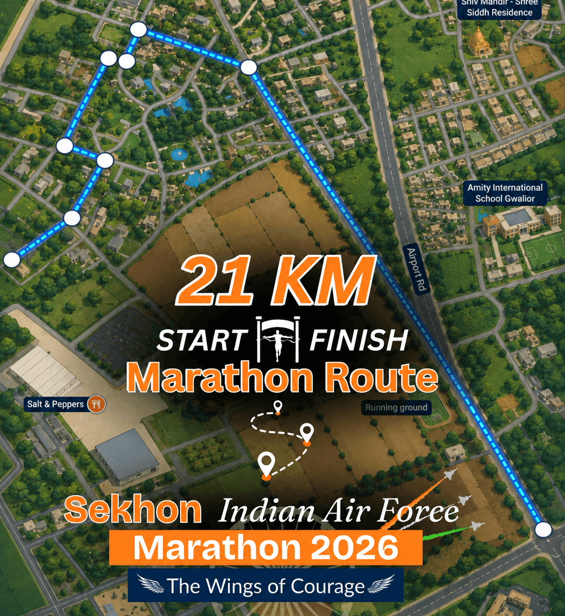 21 KM Marathon Route